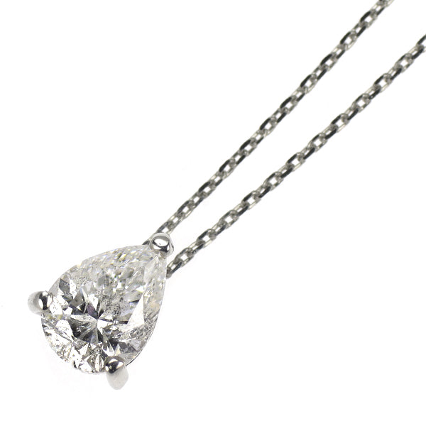 新品 Pt950/ Pt850 ペアシェイプ ダイヤモンド ペンダントネックレス 0.540ct E I1