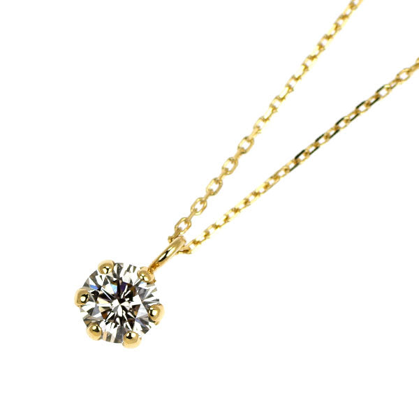 新品 K18YG ダイヤモンド ペンダントネックレス 0.218ct VLB VS2 EX