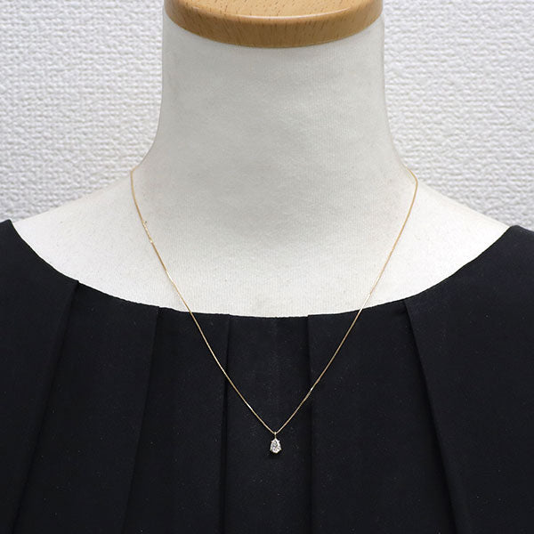 新品 K18YG ペアシェイプ ダイヤモンド ペンダントネックレス 0.31ct H SI1 EX/VG