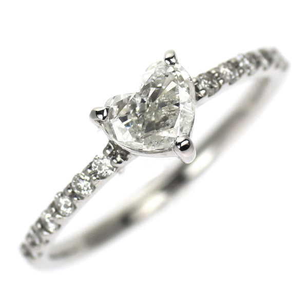 新品 Pt950 LDH ハートシェイプ ダイヤモンド リング 0.422ct H SI2 D0.15ct
