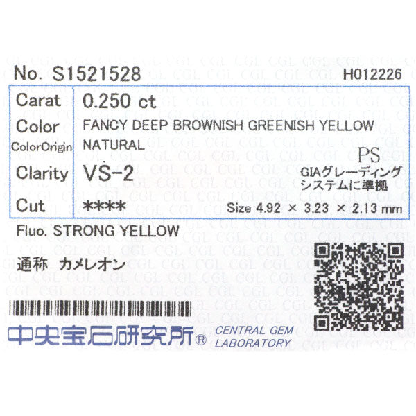 新品 希少 Pt950 カメレオン ダイヤモンド リング 0.250ct FDBGY VS2 D0.18ct
