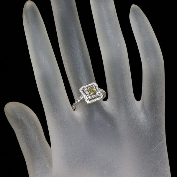 新品 希少 Pt950 ラディアントカット カメレオン ダイヤモンド リング 0.277ct FDBGY SI2 D0.36ct