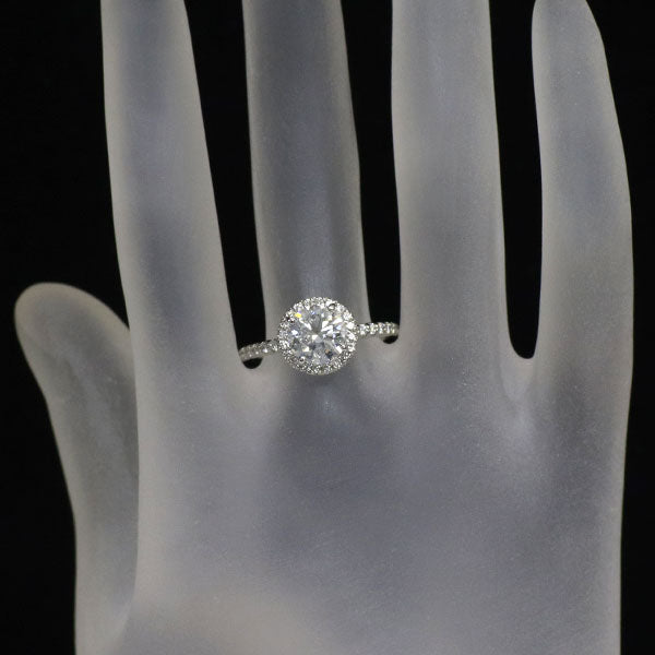 新品 Pt950 ダイヤモンド リング 1.585ct H I1 EX D0.37ct
