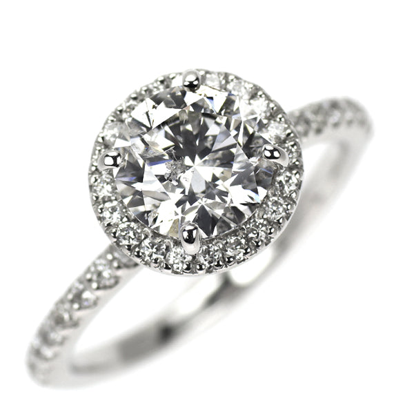 新品 Pt950 ダイヤモンド リング 1.585ct H I1 EX D0.37ct