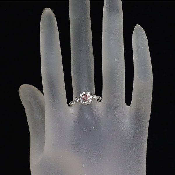 新品 希少  Pt950 天然ピンク ダイヤモンド リング 0.257ct FP I3 D0.53ct