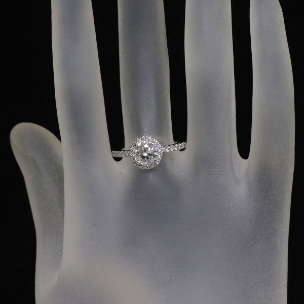新品 Pt950 ダイヤモンド リング 1.002ct J I1 EX D0.33ct