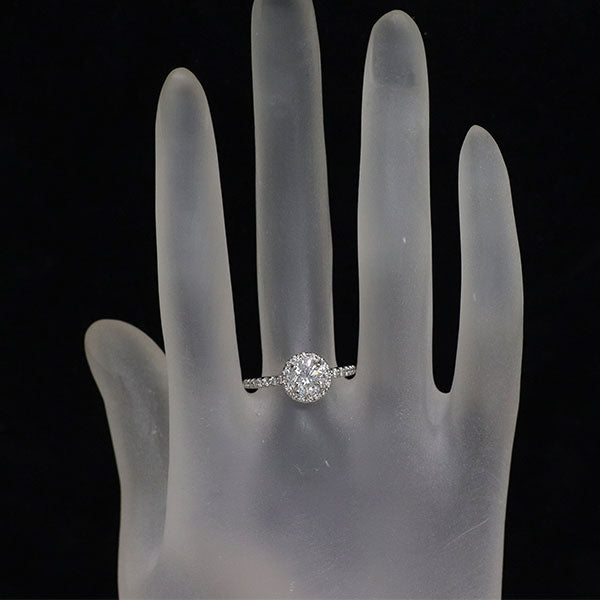 新品 Pt950 ダイヤモンド リング 1.036ct H SI2 G D0.33ct