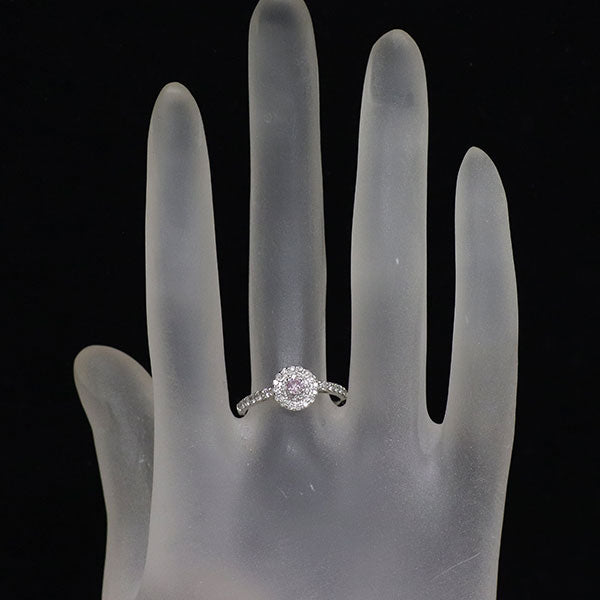 新品 希少 Pt950 天然ピンク ダイヤモンド リング 0.125ct FPP SI2 D0.40ct