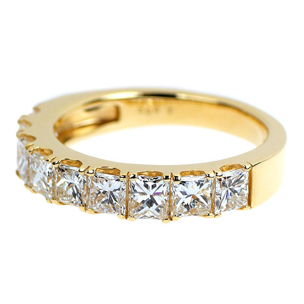 新品 K18YG プリンセスカット ダイヤモンド リング 2.002ct E-H VVS2-VS2 ハーフエタニティ