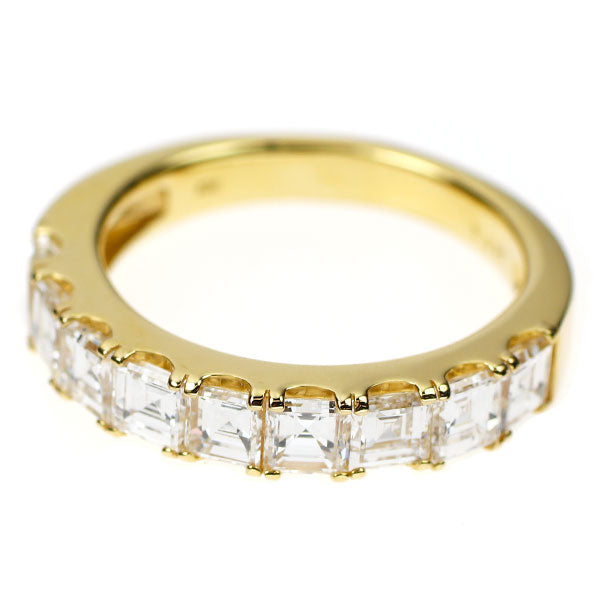 新品 K18YG カレカット ダイヤモンド リング 2.001ct E-H SI1-2 ハーフエタニティ