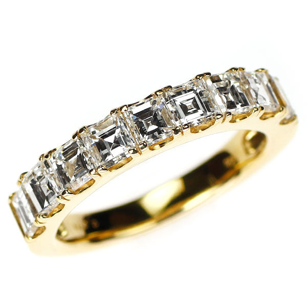 新品 K18YG カレカット ダイヤモンド リング 2.001ct E-H SI1-2 ハーフエタニティ