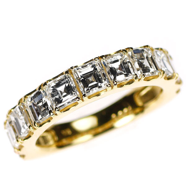 新品 K18YG カレカット ダイヤモンド リング 3.001ct D-H VVS2-VS2 ハーフエタニティ