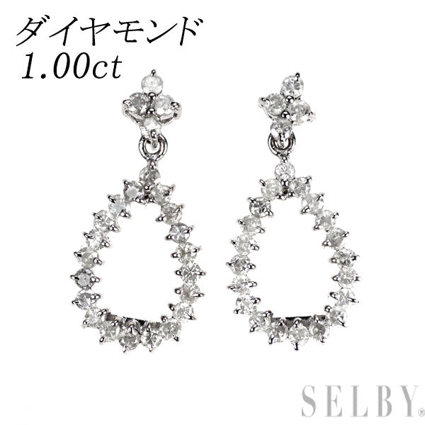 K18WG ダイヤモンド ピアス 1.00ct