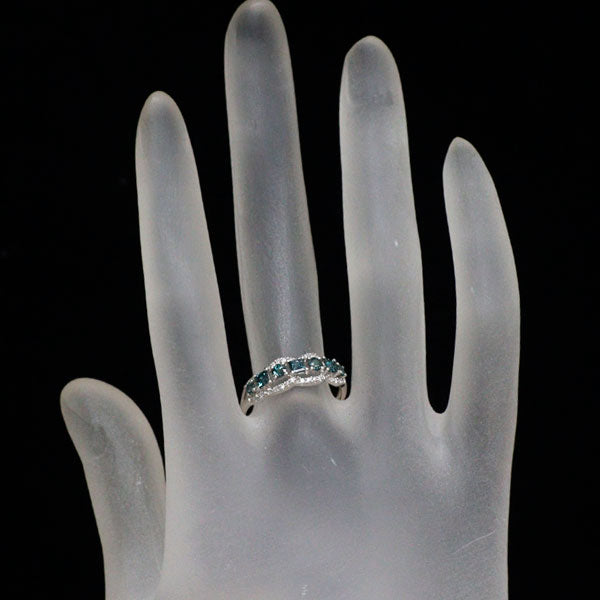 希少 K18WG アレキサンドライト ダイヤモンド リング 0.64ct D0.11ct