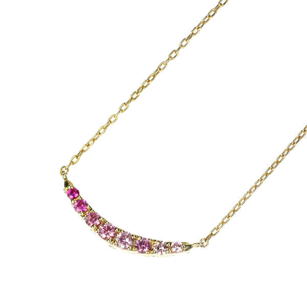 ポンテヴェキオ K18YG ピンクサファイア ダイヤモンド ペンダントネックレス 0.10ct D0.10ct リバーシブル