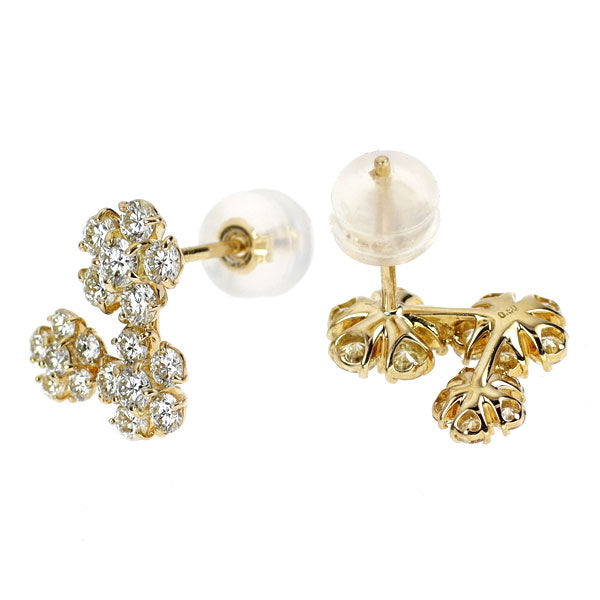 K18YG ダイヤモンド ピアス 1.00ct フラワー