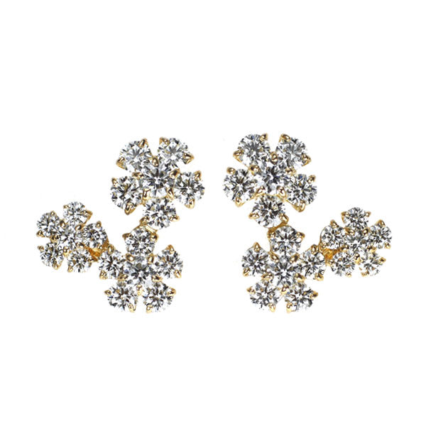 K18YG ダイヤモンド ピアス 1.00ct フラワー