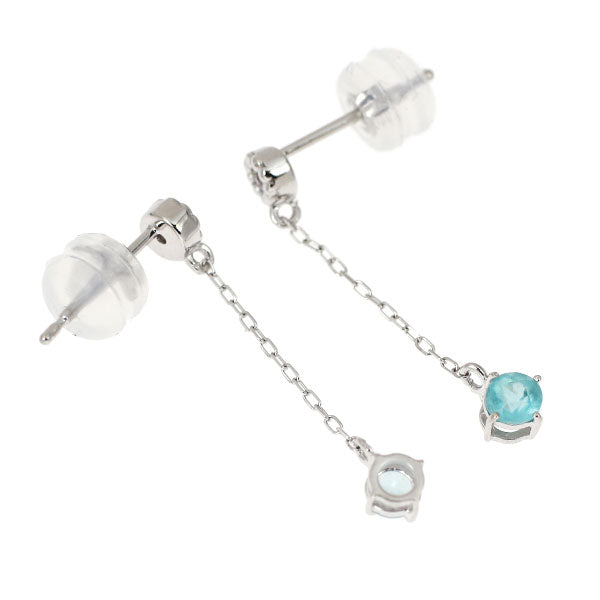 K18WG アパタイト ダイヤモンド ピアス D0.02ct