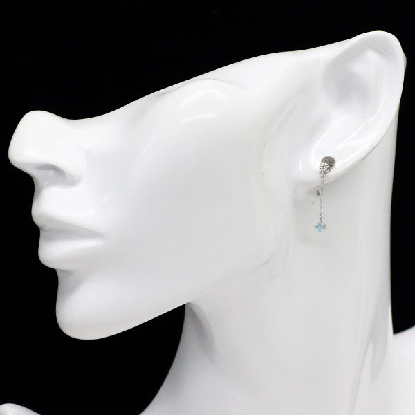 K18WG アパタイト ダイヤモンド ピアス D0.02ct