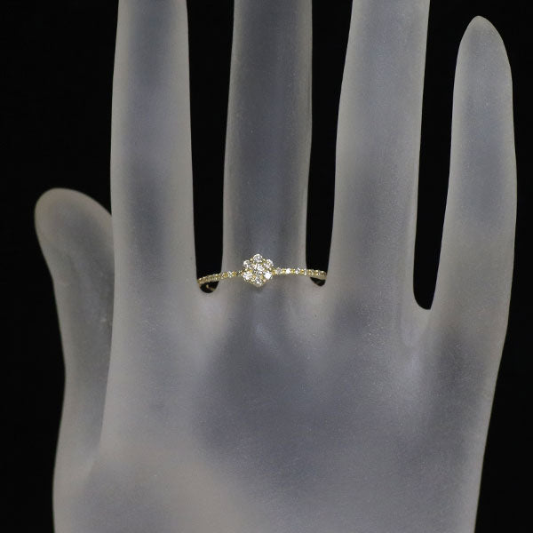 K18YG ダイヤモンド リング 0.18ct フラワー
