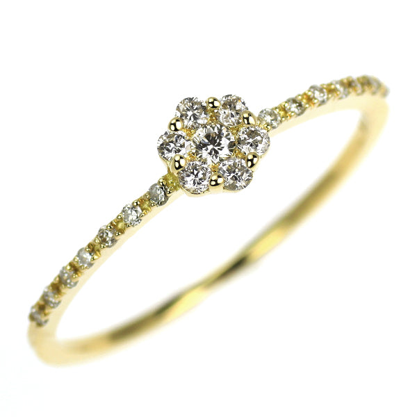 K18YG ダイヤモンド リング 0.18ct フラワー