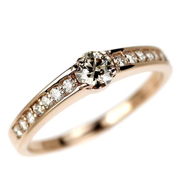 K18PG ダイヤモンド  リング 0.36ct D0.21ct