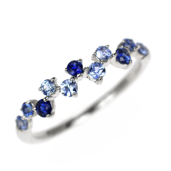 K18WG サファイア リング 0.35ct ピンキー