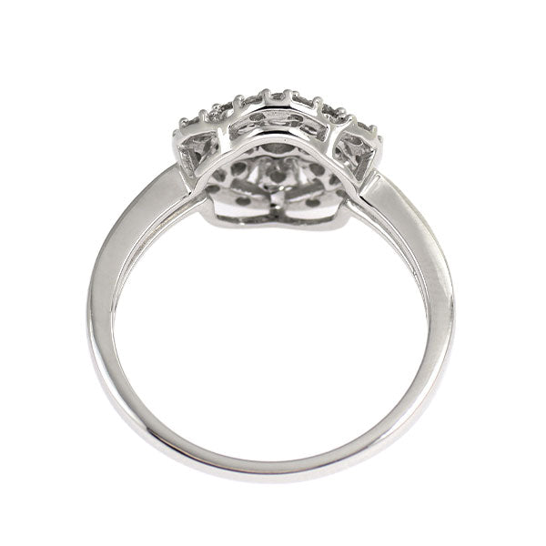 K18WG ダイヤモンド リング 0.33ct フラワー