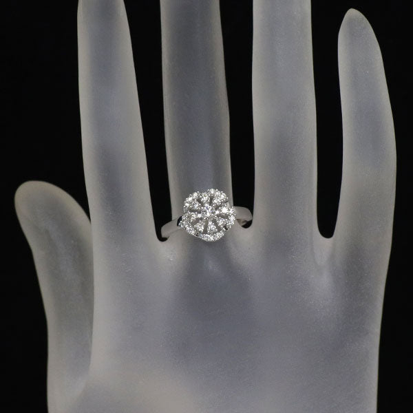 K18WG ダイヤモンド リング 0.33ct フラワー
