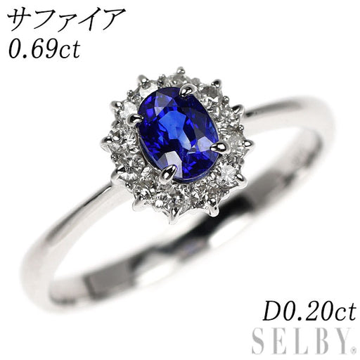 サファイア トルマリン ダイヤモンド リング K18WG K18WG サファイア ダイヤモンド リング 0.69ct D0.20ct — セルビー