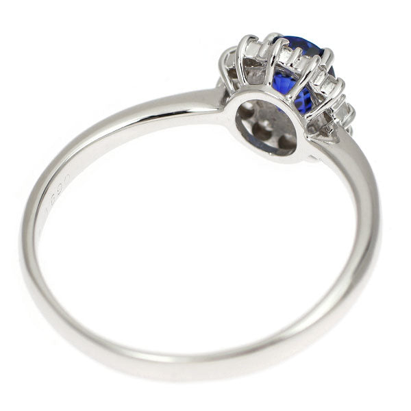 K18WG サファイア ダイヤモンド リング 0.69ct D0.20ct