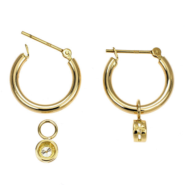 K18YG ダイヤモンド フープピアス 0.20ct  2way