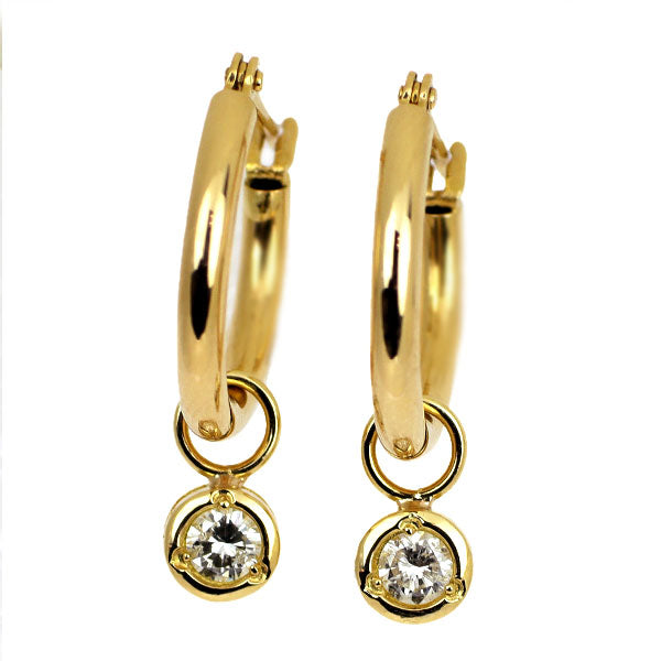 K18YG ダイヤモンド フープピアス 0.20ct  2way