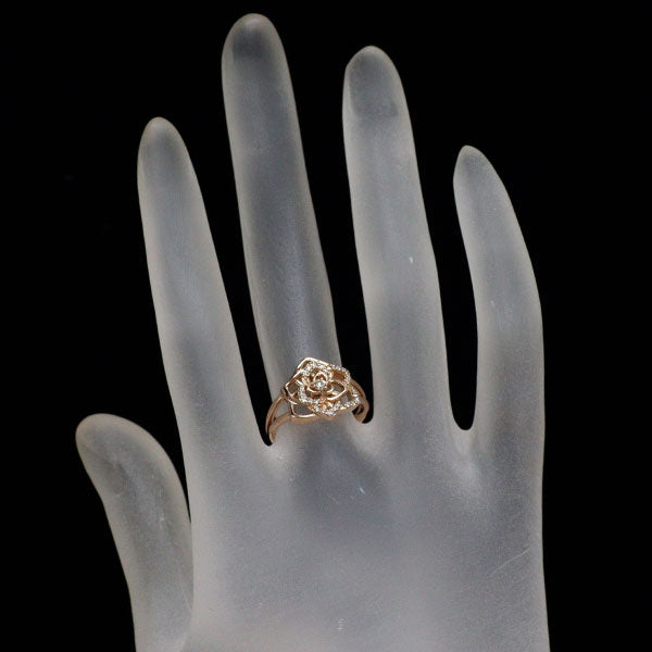 K18PG ダイヤモンド リング 0.18ct フラワー