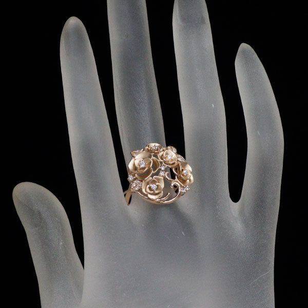 K18PG ダイヤモンド リング 0.25ct フラワー