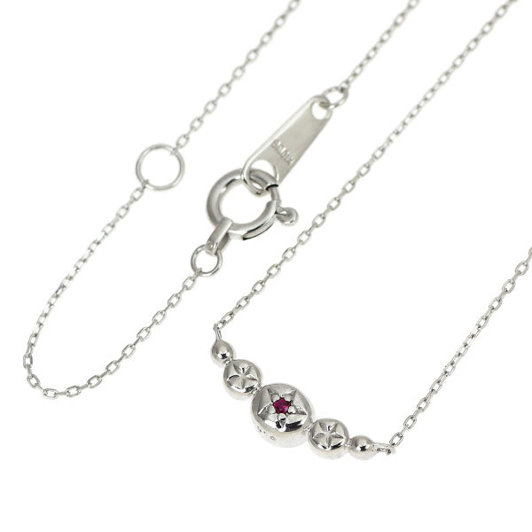 K10WG ルビー ダイヤモンド ペンダントネックレス D0.05ct リバーシブル