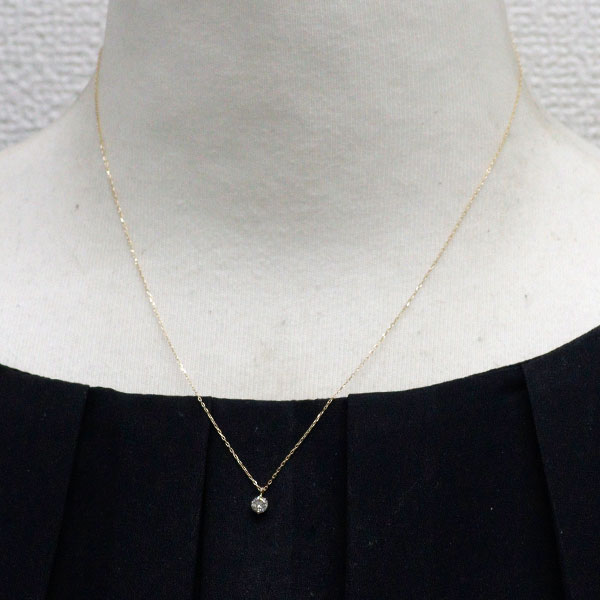 K10YG ダイヤモンド ペンダントネックレス 0.16ct