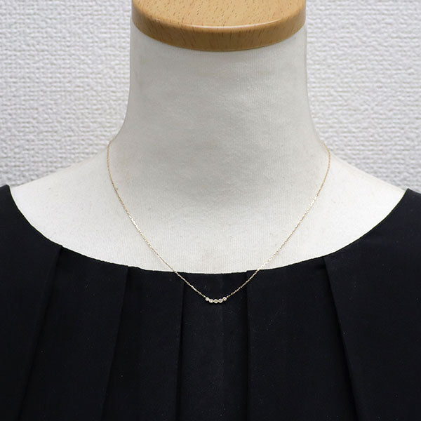 4℃ K10YG ダイヤモンド ペンダントネックレス