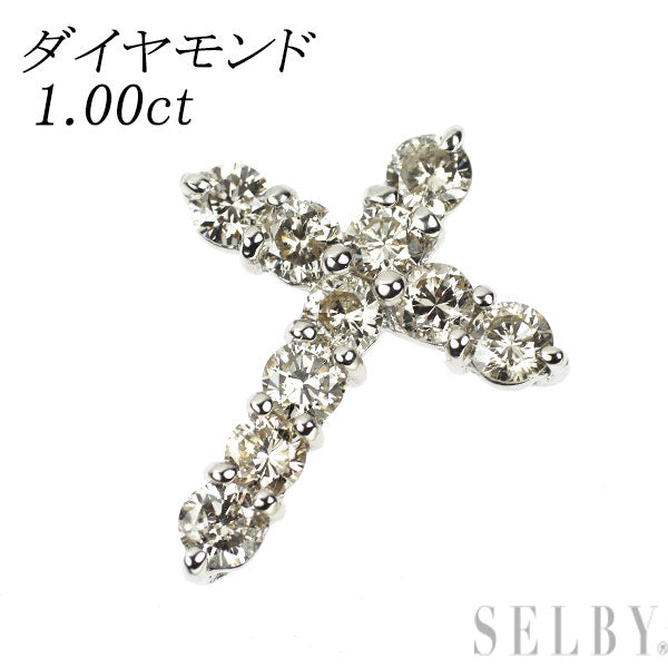 Pt900 ダイヤモンド ペンダントトップ 1.00ct クロス