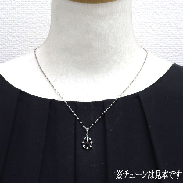 Pt900 ペアシェイプカット ルビー ダイヤモンド ペンダントトップ 0.18ct D0.15ct