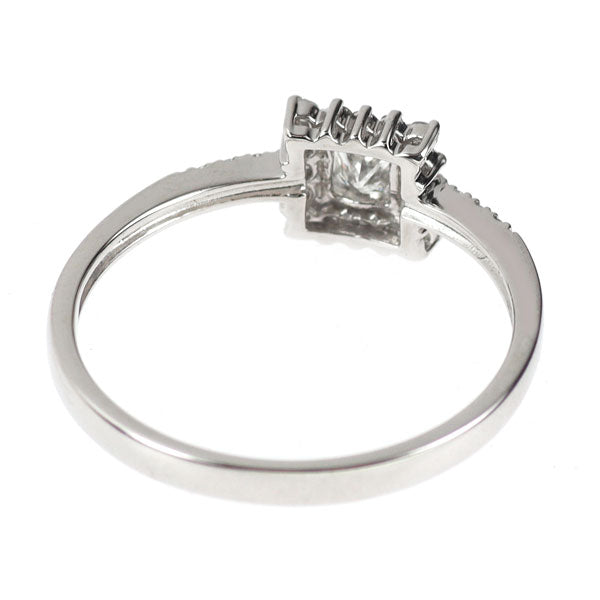 Pt900 プリンセスカット ダイヤモンド リング 0.16ct D0.14ct