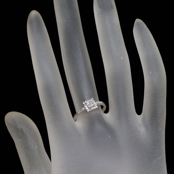 Pt900 プリンセスカット ダイヤモンド リング 0.16ct D0.14ct
