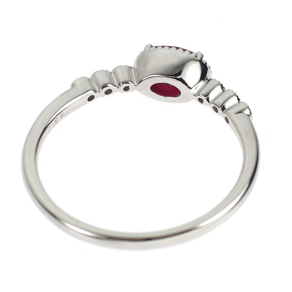 Pt900 ルビー ダイヤモンド リング 0.54ct D0.06ct