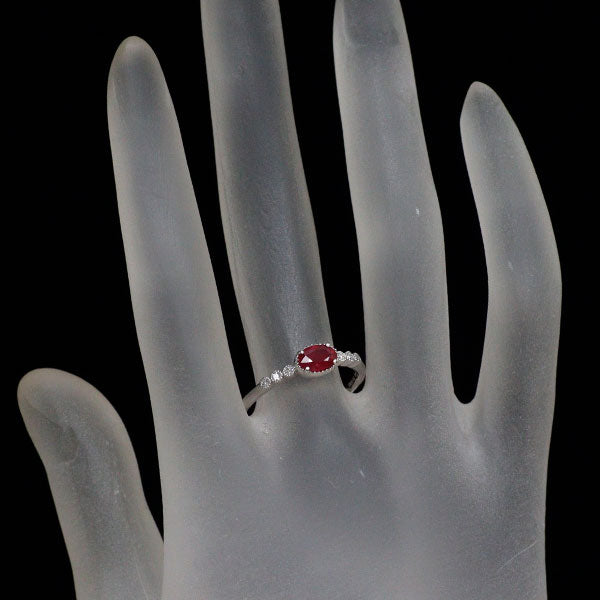 Pt900 ルビー ダイヤモンド リング 0.54ct D0.06ct