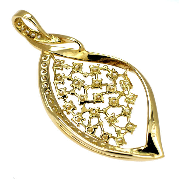 K18YG ダイヤモンド ペンダントトップ 0.70ct 植物