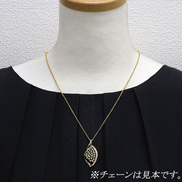 K18YG ダイヤモンド ペンダントトップ 0.70ct 植物