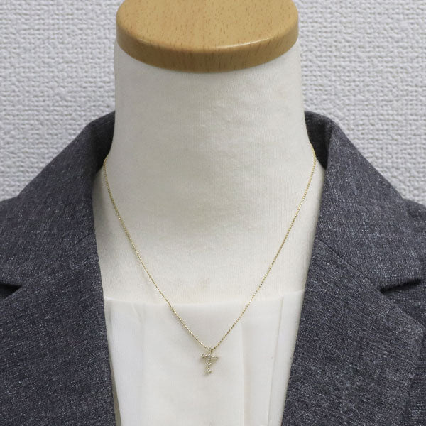 K10YG ダイヤモンド ペンダントネックレス 0.06ct クロス