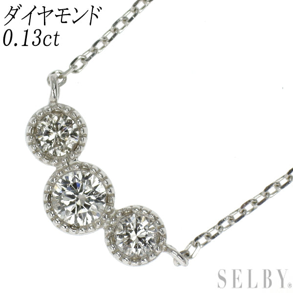 Pt900/ Pt850 ダイヤモンド ペンダントネックレス 0.13ct
