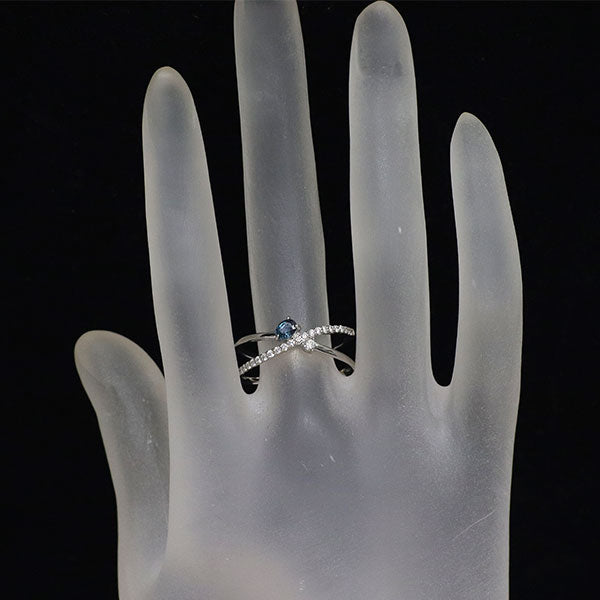 Pt900 カラーチェンジガーネット ダイヤモンド リング 0.28ct D0.20ct
