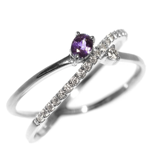 Pt900 カラーチェンジガーネット ダイヤモンド リング 0.28ct D0.20ct
